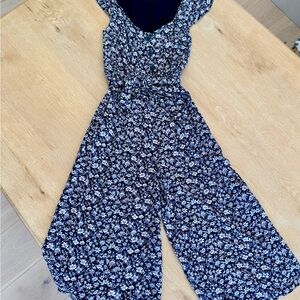 Maeve Black and White Floral Jumpsuit